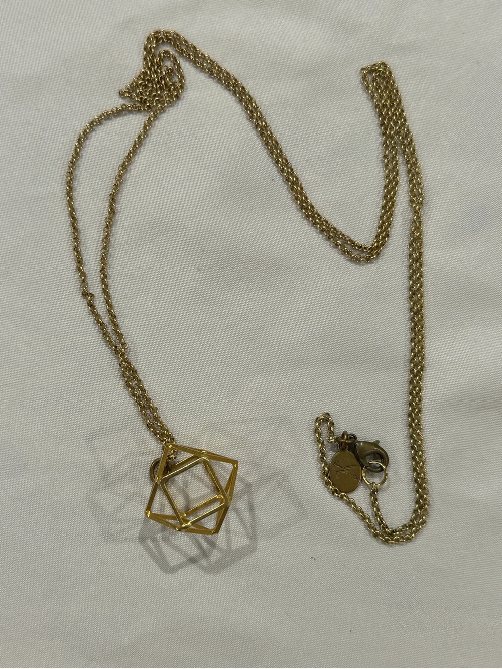 Gold Geometric Cage Pendant Necklace - Women's Jewelry